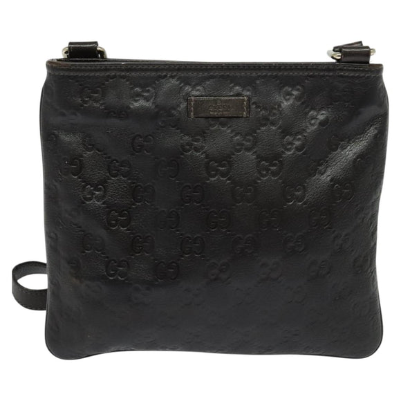 GUCCI GG Canvas Guccissima Bag Leather Dark Brown Gold 201538 Auth 122959