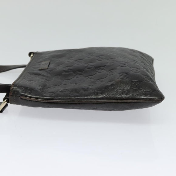 GUCCI GG Canvas Guccissima Bag Leather Dark Brown Gold 201538 Auth 122959