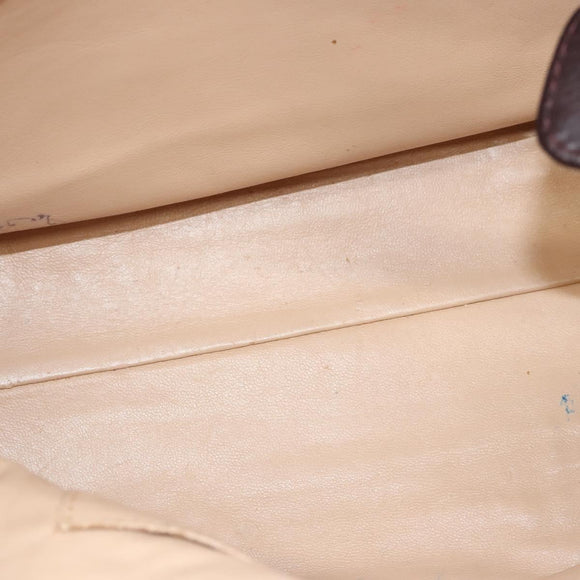 CHANEL COCO Mark Chain Tote Bag Leather Dark Brown CC Auth 122961