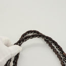 CHANEL COCO Mark Chain Tote Bag Leather Dark Brown CC Auth 122961-14