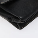 BALLY Shoulder Bag Leather Black Gold Auth 122964-15