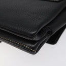 BALLY Shoulder Bag Leather Black Gold Auth 122964-16