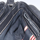 BALLY Shoulder Bag Leather Black Gold Auth 122964-20