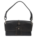 BALLY Shoulder Bag Leather Black Gold Auth 122964-13