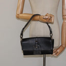 BALLY Shoulder Bag Leather Black Gold Auth 122964-25