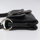 BALLY Shoulder Bag Leather Black Gold Auth 122964-4