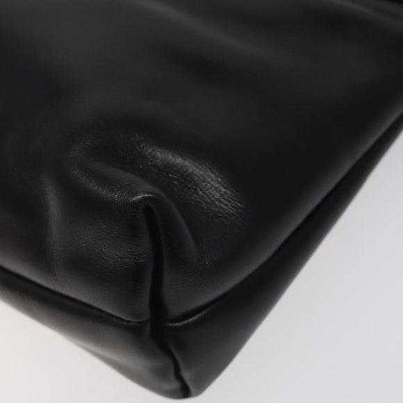 Salvatore Ferragamo Shoulder Bag Leather Black Gold Auth 122966