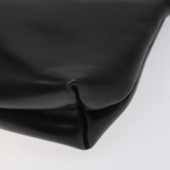 Salvatore Ferragamo Shoulder Bag Leather Black Gold Auth 122966