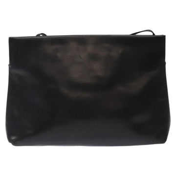 Salvatore Ferragamo Shoulder Bag Leather Black Gold Auth 122966 - 0