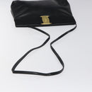 Salvatore Ferragamo Shoulder Bag Leather Black Gold Auth 122966-7
