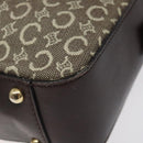CELINE C Macadam Canvas Hand Bag Brown Gold Auth 122971-11