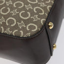 CELINE C Macadam Canvas Hand Bag Brown Gold Auth 122971-12