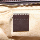CELINE C Macadam Canvas Hand Bag Brown Gold Auth 122971-14