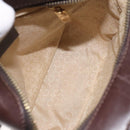 CELINE C Macadam Canvas Hand Bag Brown Gold Auth 122971-15