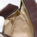 CELINE C Macadam Canvas Hand Bag Brown Gold Auth 122971-16