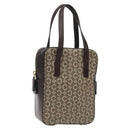 CELINE C Macadam Canvas Hand Bag Brown Gold Auth 122971-1