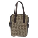 CELINE C Macadam Canvas Hand Bag Brown Gold Auth 122971-2