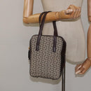 CELINE C Macadam Canvas Hand Bag Brown Gold Auth 122971-20