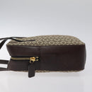 CELINE C Macadam Canvas Hand Bag Brown Gold Auth 122971-5