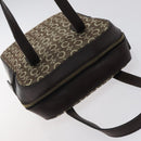 CELINE C Macadam Canvas Hand Bag Brown Gold Auth 122971-6
