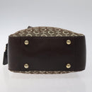 CELINE C Macadam Canvas Hand Bag Brown Gold Auth 122971-8