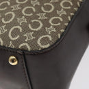 CELINE C Macadam Canvas Hand Bag Brown Gold Auth 122971-9
