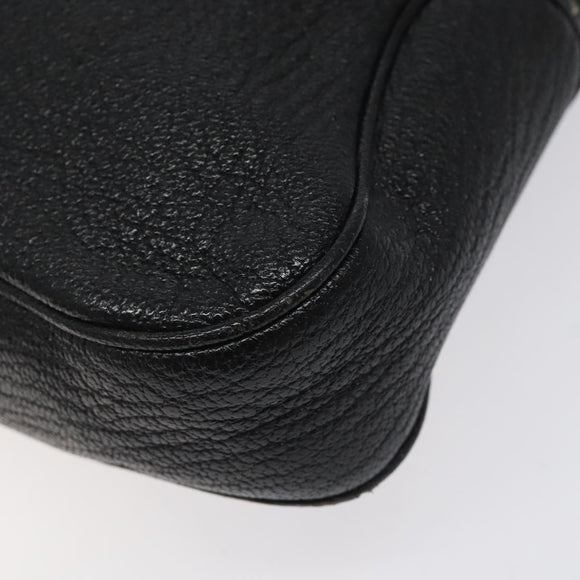 Salvatore Ferragamo Shoulder Bag Leather Black Silver Auth 122972