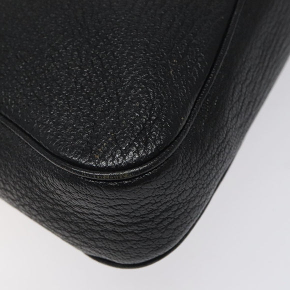 Salvatore Ferragamo Shoulder Bag Leather Black Silver Auth 122972