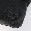 Salvatore Ferragamo Shoulder Bag Leather Black Silver Auth 122972-15