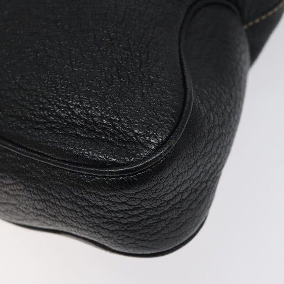 Salvatore Ferragamo Shoulder Bag Leather Black Silver Auth 122972