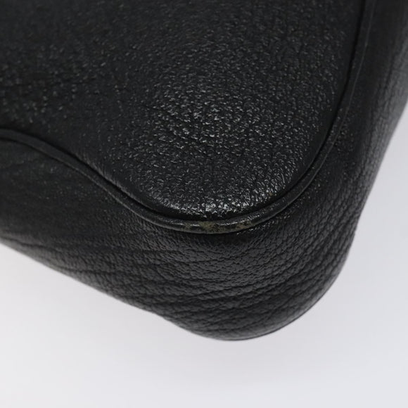 Salvatore Ferragamo Shoulder Bag Leather Black Silver Auth 122972