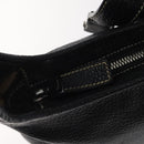 Salvatore Ferragamo Shoulder Bag Leather Black Silver Auth 122972-10