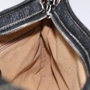 Salvatore Ferragamo Shoulder Bag Leather Black Silver Auth 122972-18