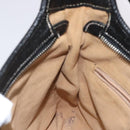 Salvatore Ferragamo Shoulder Bag Leather Black Silver Auth 122972-19