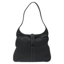 Salvatore Ferragamo Shoulder Bag Leather Black Silver Auth 122972-13