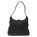 Salvatore Ferragamo Shoulder Bag Leather Black Silver Auth 122972-2