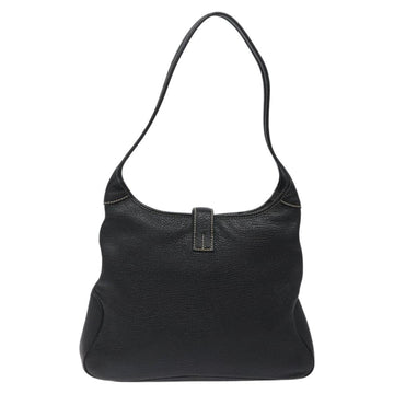 Salvatore Ferragamo Shoulder Bag Leather Black Silver Auth 122972 - 0