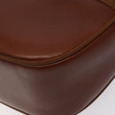 Salvatore Ferragamo Shoulder Bag Leather Brown Gold Auth 122973-10