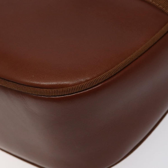 Salvatore Ferragamo Shoulder Bag Leather Brown Gold Auth 122973