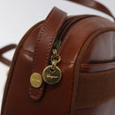 Salvatore Ferragamo Shoulder Bag Leather Brown Gold Auth 122973-10
