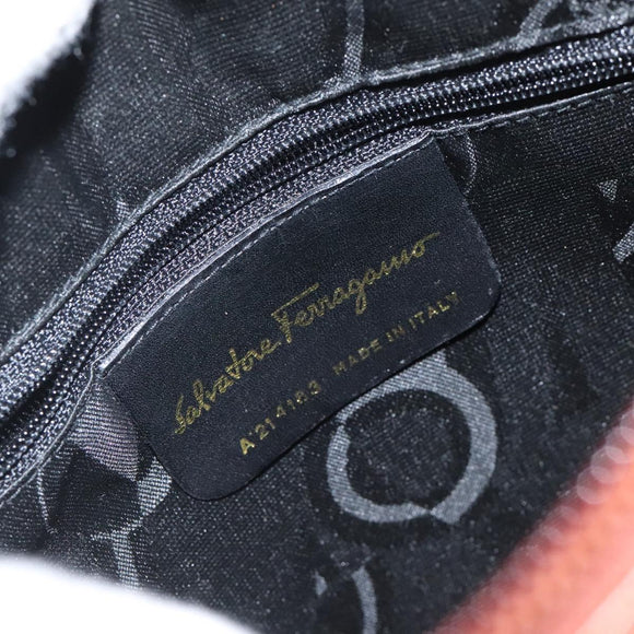 Salvatore Ferragamo Shoulder Bag Leather Brown Gold Auth 122973