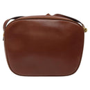 Salvatore Ferragamo Shoulder Bag Leather Brown Gold Auth 122973-3
