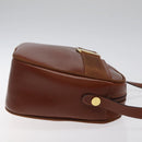 Salvatore Ferragamo Shoulder Bag Leather Brown Gold Auth 122973-4