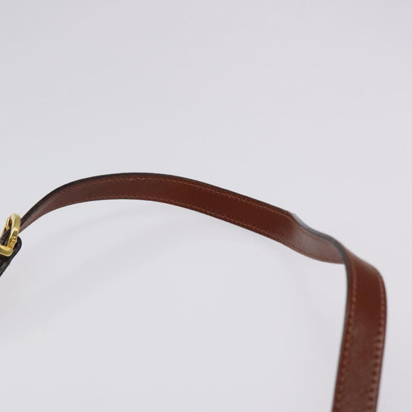 Salvatore Ferragamo Shoulder Bag Leather Brown Gold Auth 122973