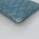 Miu Miu Shoulder Bag Leather Light Blue Gold Auth 122974-15