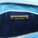 Miu Miu Shoulder Bag Leather Light Blue Gold Auth 122974-10