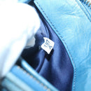 Miu Miu Shoulder Bag Leather Light Blue Gold Auth 122974-12