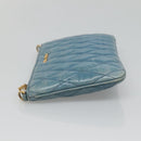 Miu Miu Shoulder Bag Leather Light Blue Gold Auth 122974-3