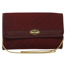 Christian Dior Trotter Canvas Chain Shoulder Bag Red Auth 122975-1