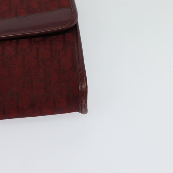 Christian Dior Trotter Canvas Chain Shoulder Bag Red Auth 122975